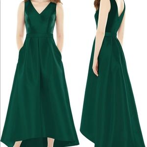 Alfred Sung Satin High/Low Gown